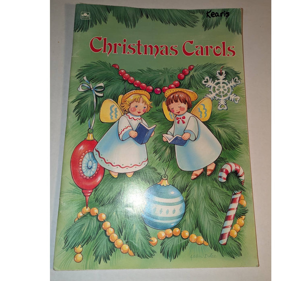 Vintage 1993 Golden Book Christmas Carols Illustrated Santa Sheet Music Songbook - Picture 1 of 8